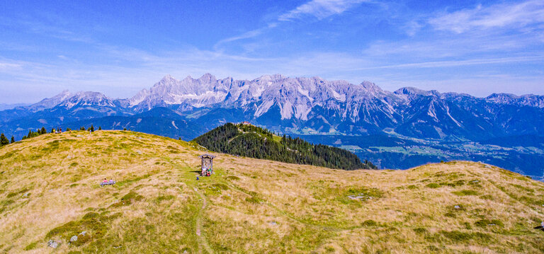 Das Dachsteinmassiv ist von der Hochwurzen uneingeschränkt zu betrachten. | © Johannes Absenger