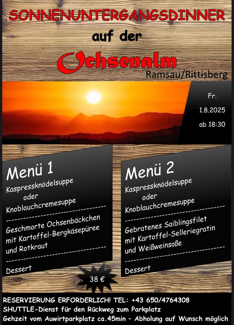 Ochsenalm Dinner | © Ochsenalm