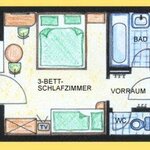 obrázek triple room with shower or bath tube, WC