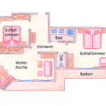 Bild von Apartment B/2 Schlafräume/Dusche, WC