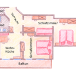 Bild von Apartment C/2 Schlafräume/Dusche, WC